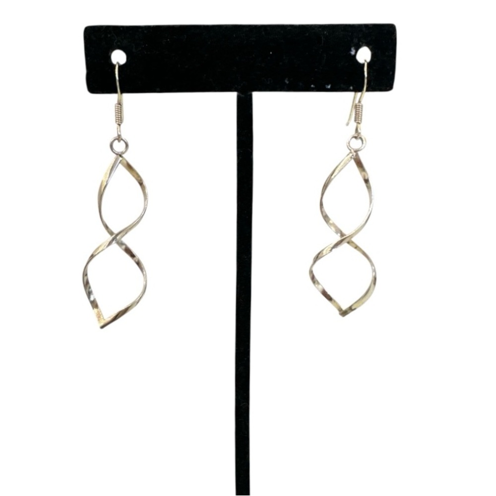 .925 Silver | Twist Drop Earrings